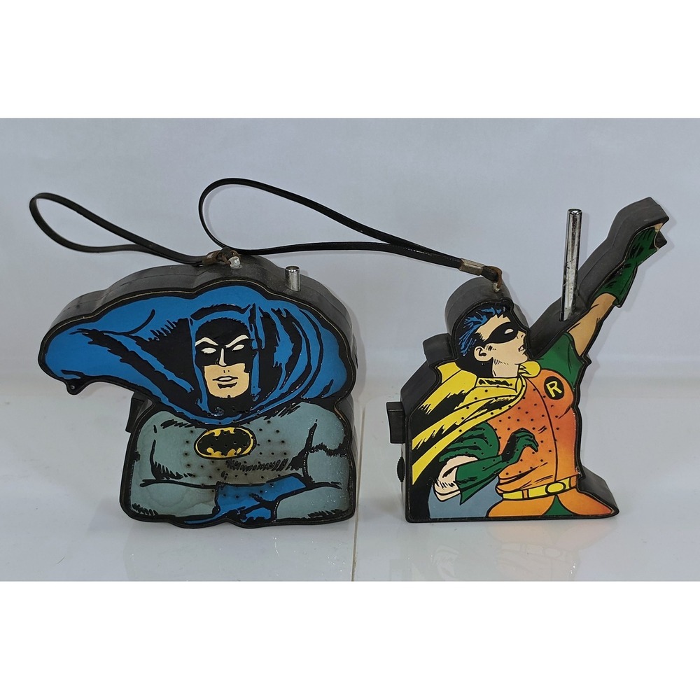 Rare 1973 Batman & Robin Walkie Talkies DC Comics Made In Hong Kong For Parts